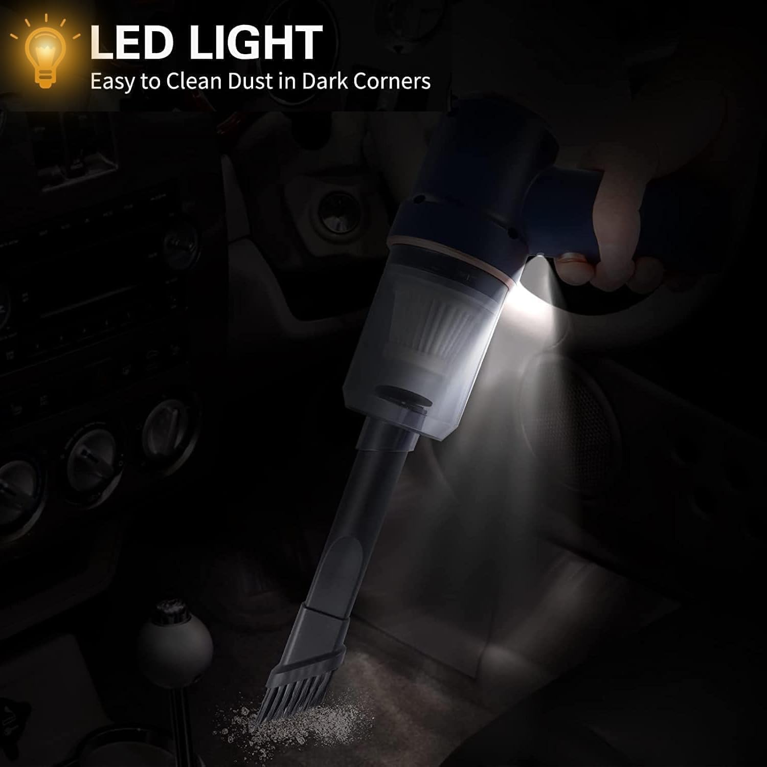 Car Vacuum Cleaner Cordless, Rechargeable Handheld Vacuum&Air Duster, 9000PA Suction 120W Wet/Dry Use Portable Vacuum Cleaner with Multi-Nozzles and Floor Brush for Vehicle/Home/Office