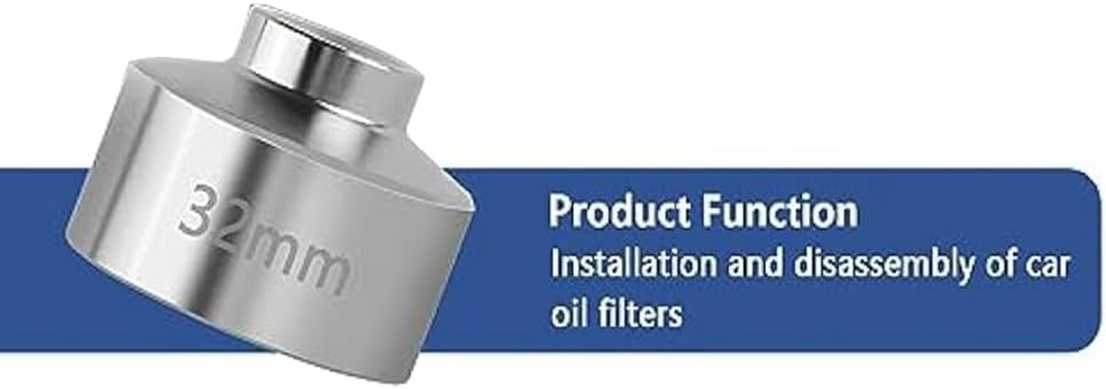 32Mm Socket-Oil Filter Wrench Tool,Steel Quickly Oil Filter Removal Tool,3/8Inch Drive Oil Filter Socket Tool Easy to Use image number 1