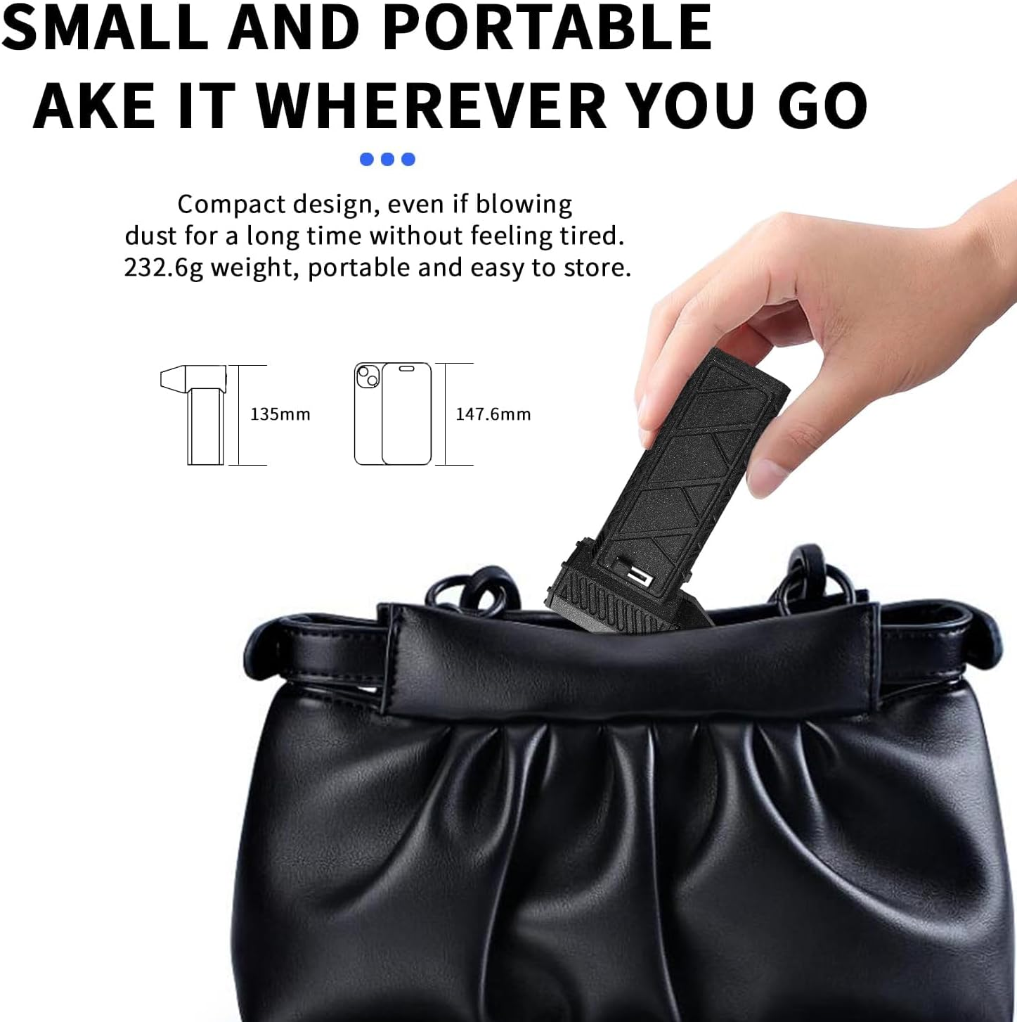 QUMOX Powerful Electric Air Duster - High-Speed 170000RPM, Adjustable Air Flow Levels, Replace Compressed Air Can Rechargeable Air Blower for Cleaning Computer Keyboards, Outdoor Use, Cars, and Home image number 2