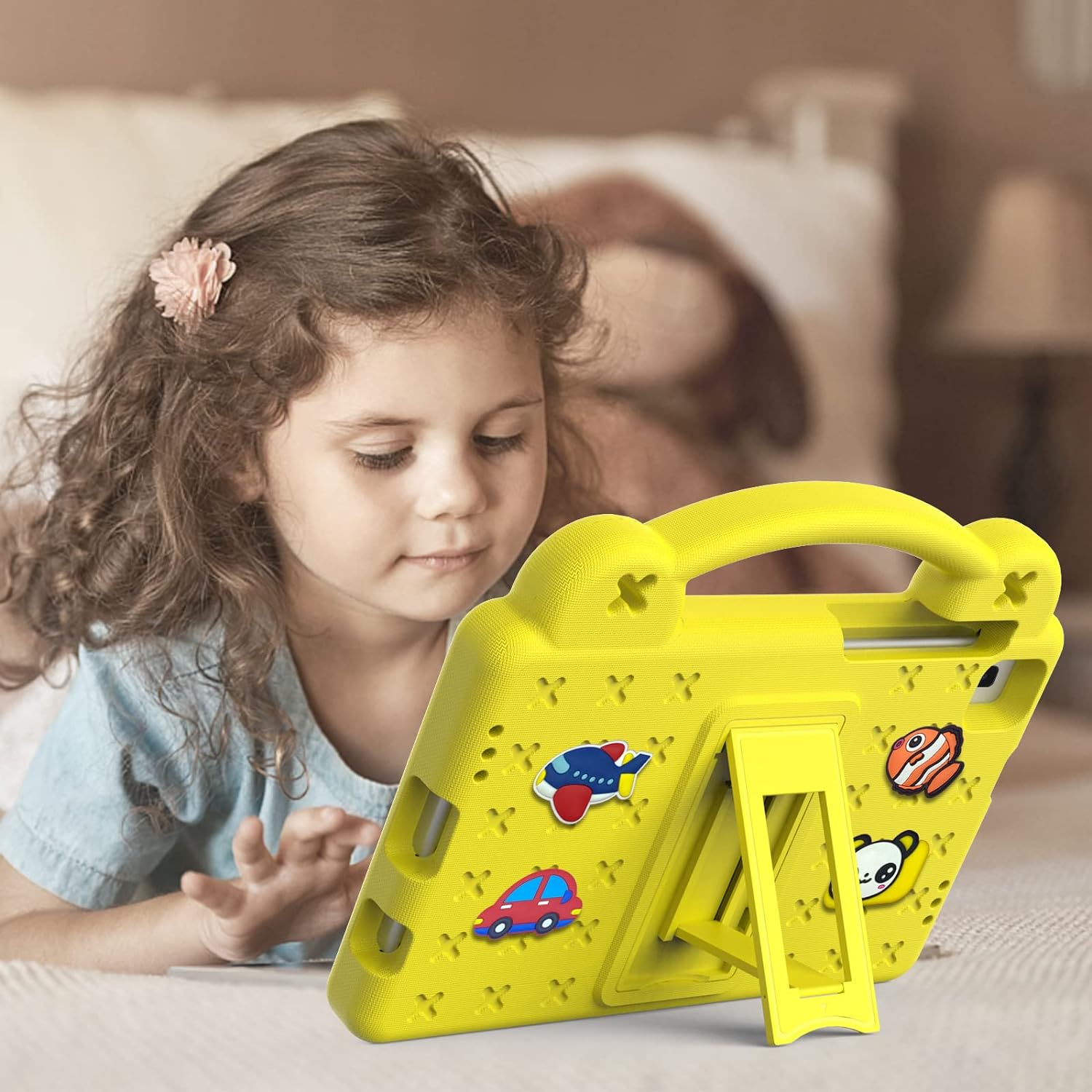 Jarttarn Shockproof Case Compatible with Ipad 10Th Generation,10.9 Inch 2022 Model, DIY Kids Cover with Pencil Holder/Stand for Ipad 10Th Gen 10.9-Inch (Yellow) image number 2