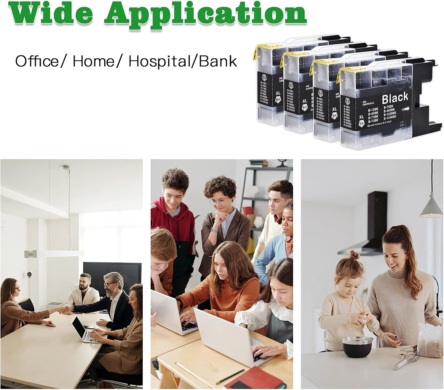 4 Pack Compatible with Brother LC75 LC71 Black Ink Cartridges LC-71BK LC-75BK Ink Cartridges LC71BK LC75BK for Use with Brother MFC-J280W, J425W, J430W, J435W, J5910DW, J625DW, J6510DW, J825DW, J835DW image number 5