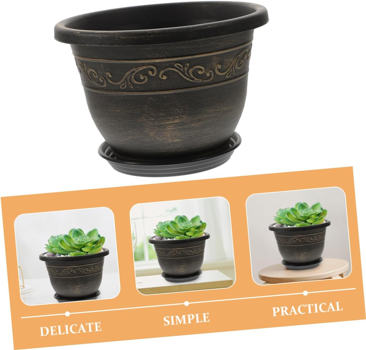 Gardening Pot Moisture Flowerpot Lightweight Plastic Plant Pot for Home image number 4