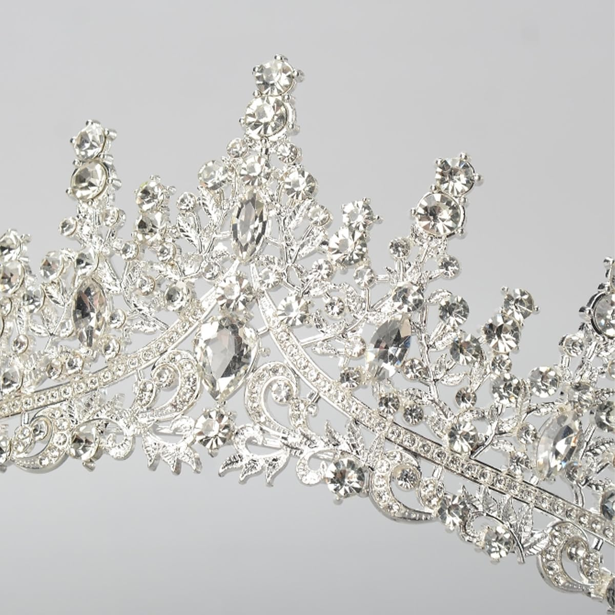 AIMALL Luxury Bridal Crown, Full Diamond Crystal Headband, 5.9 Inches Wide, Available in 6 Colors, Perfect for Weddings and Special Occasions image number 2