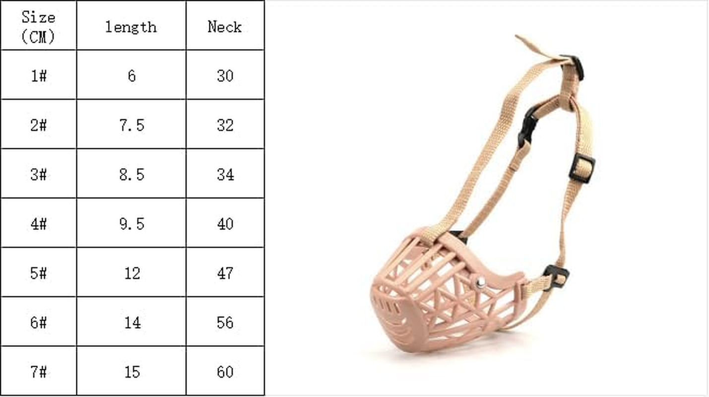Basket Dog Muzzle for Large Medium Small Dogs, Cage Muzzles to Prevent Biting Chewing Licking Scavenging, Mouth Cover with Adjustable Strap for Vet Visits, Grooming, Walking (Beige, 6#) image number 1