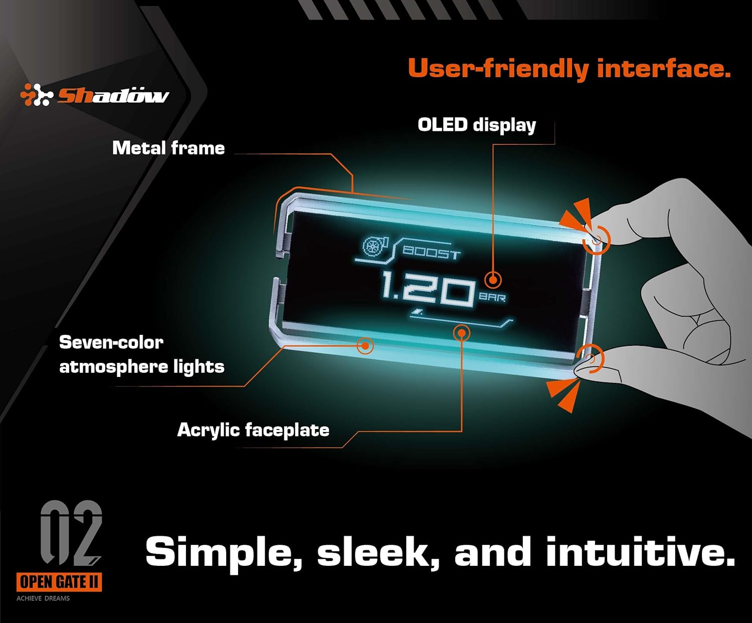 Shadow OBD2 Digital Gauge Display D-Meter 2 - Compact & Futuristic, Vibrant RGB & ARGB Ambient Rainbow Backlight, Multi-Functional Meter for 12V & 48V Newer Cars image number 5