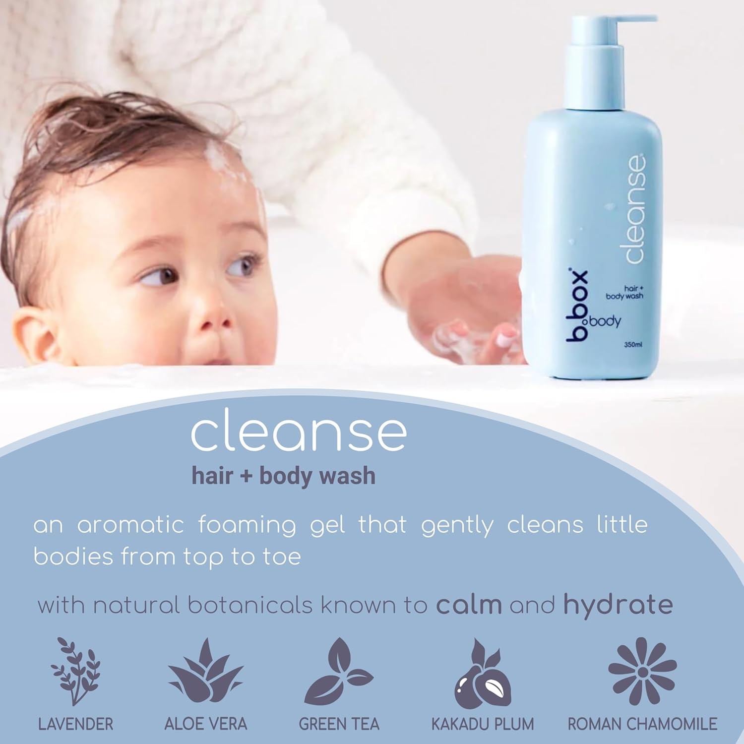 B.Box Baby Bath Hair and Body Wash 350 Ml image number 3