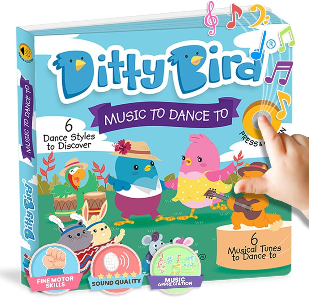 Ditty Bird Musical Books for Toddlers | Electronic Sound Book Dance Edition | Fun & Interactive Toddler Books for 1 Year Old to 3 Year Olds | Sturdy, Sensory Talking Book for Children image number 4