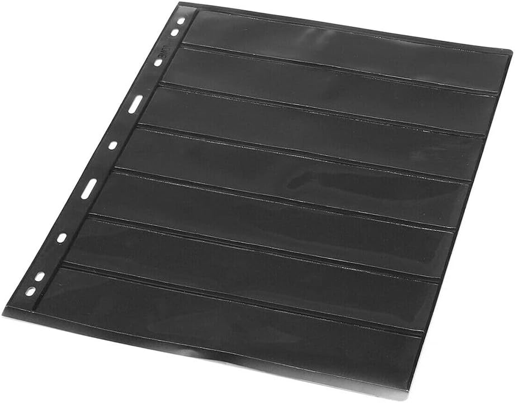 Pack of 20 Sheets Double Sided Stamp Album Stock Pages with 9 Binder Holes image number 3