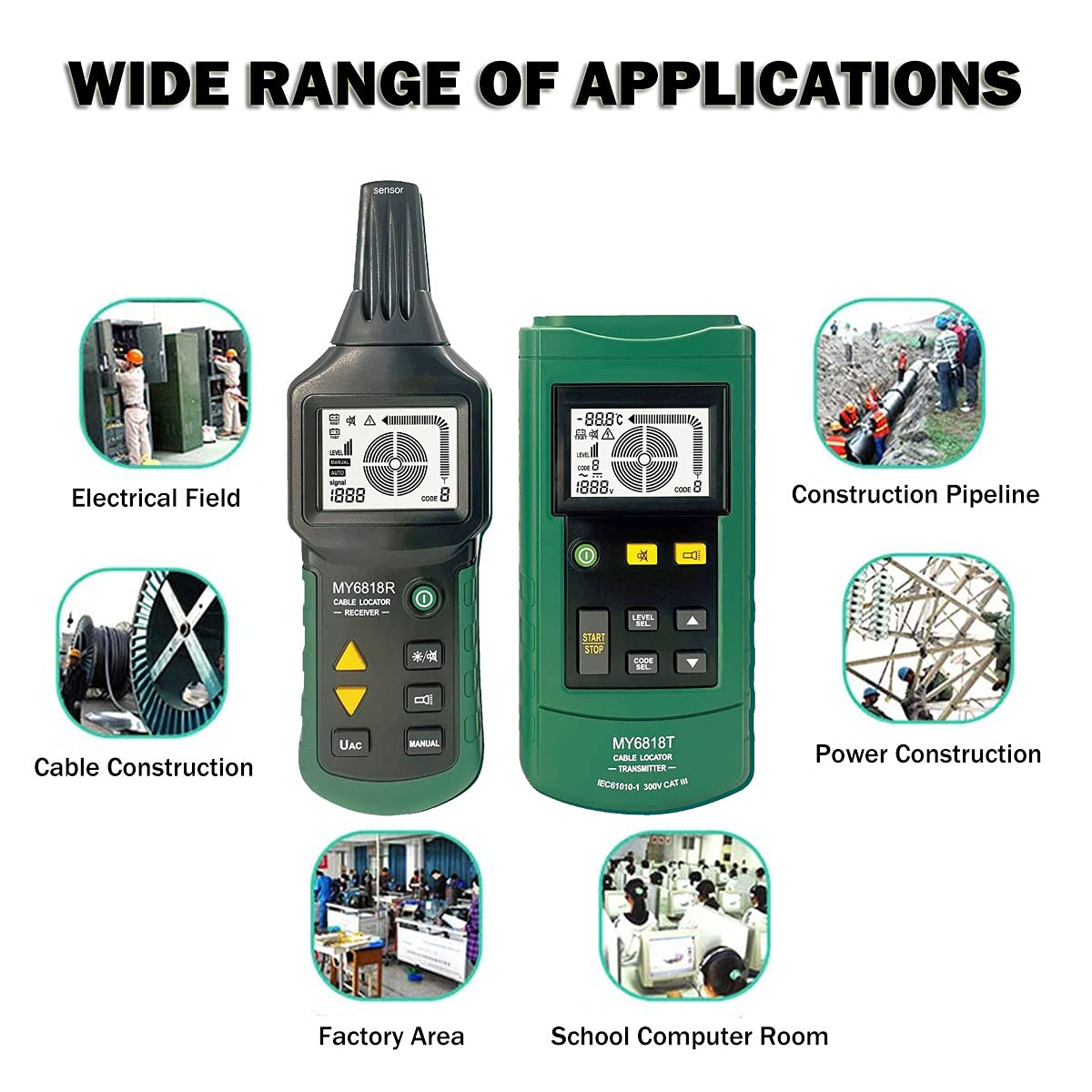 Wire Tracker, Telephone Cable Locator 12-400V AC/DC Wall Underground Pipe Wire Detector, Professional Cable Toner Finder, Electrical Circuits, Fuses, Switches, Short Circuit Breaker Fault Finder image number 4