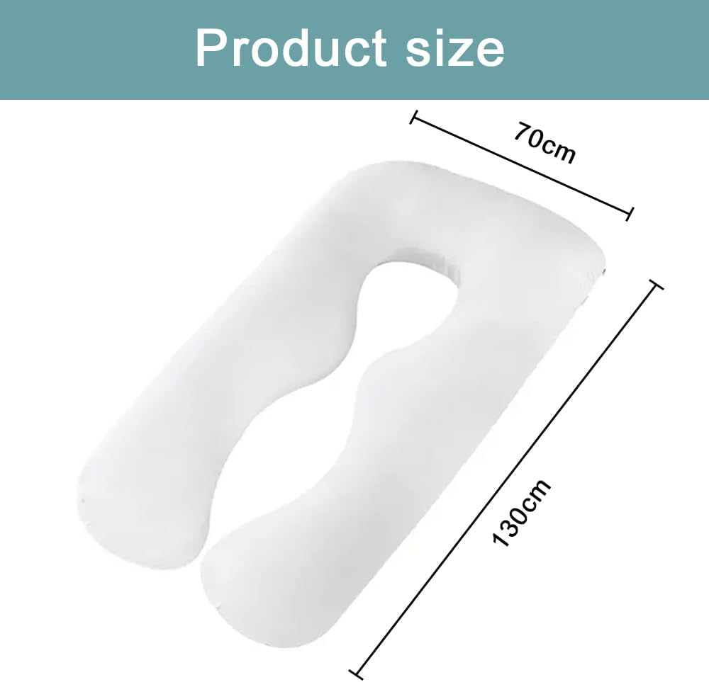 U-Shaped Pregnancy Pillow, Full Body Maternity Pillow, Removable Velvet Cover, Full Body Pillow for Pregnant Women Sleeping, 70 X 130Cm (White) image number 1