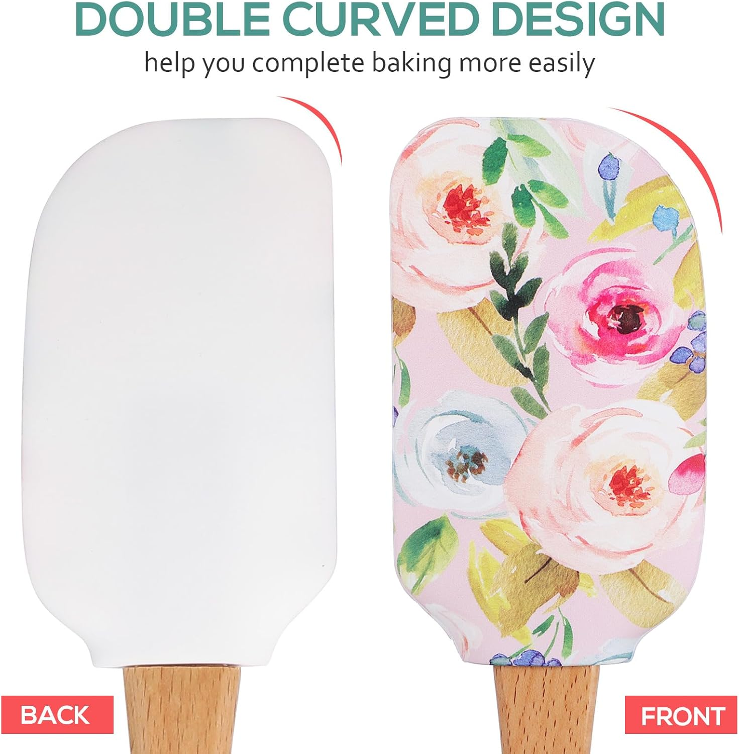 2Pcs Cake Cream Spatula, Silicone Cake Scrapers Cake Accessories Butter Scrapers Baking Spatulas for Kitchen Reusable Butter Scrapers Professional Baking Scrapers Christmas Cake Tools image number 1