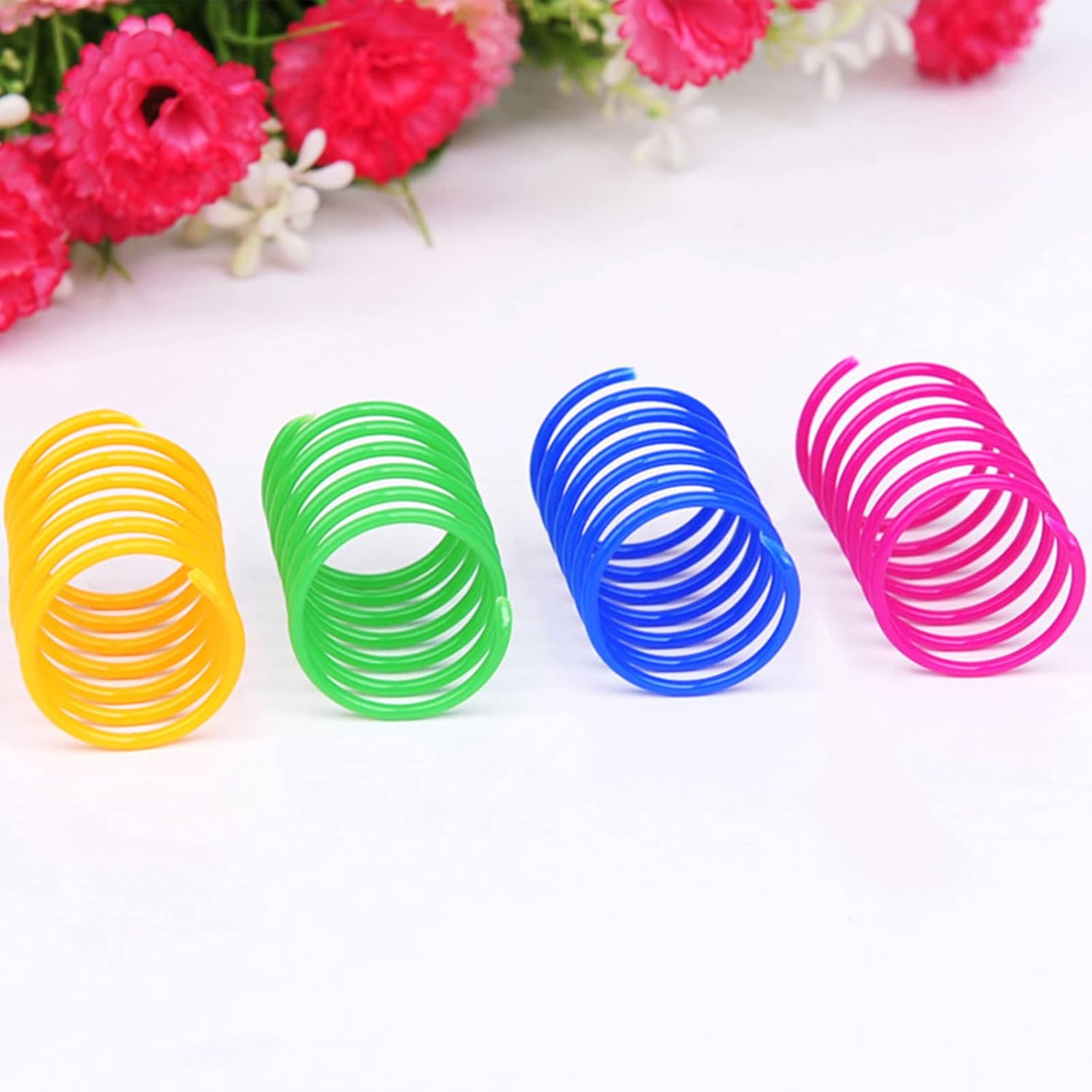 100 Pcs Cat Springs Toys, Cat Spiral Springs Colorful Interactive Cat Toys for Indoor Cats, Lightweight Durable Plastic Cat Spring Coil for Chewing, Swatting, Biting, Hunting Kitten Toys image number 5