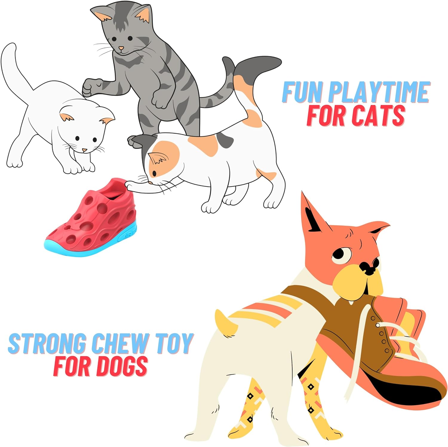 Dog and Cat Slow Feeder Interactive Puzzle Toy, Treat Dispenser,Durable Rubber Sneaker, Silent Ultrasound Squeaky Toy, Dog Chew Toy for Aggressive Chewers, Teeth Cleaner. image number 4