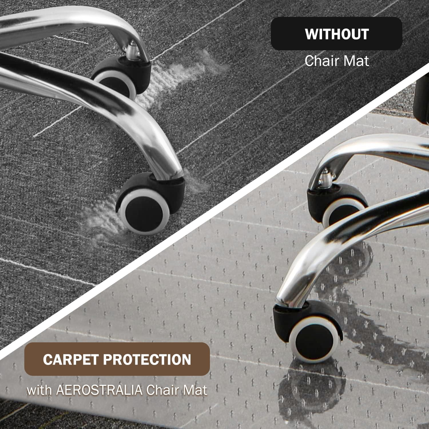 Carpet Protector Mat, 140X90Cm Anti-Slip Floor Mat for Office, Desk & Gaming Chairs image number 2