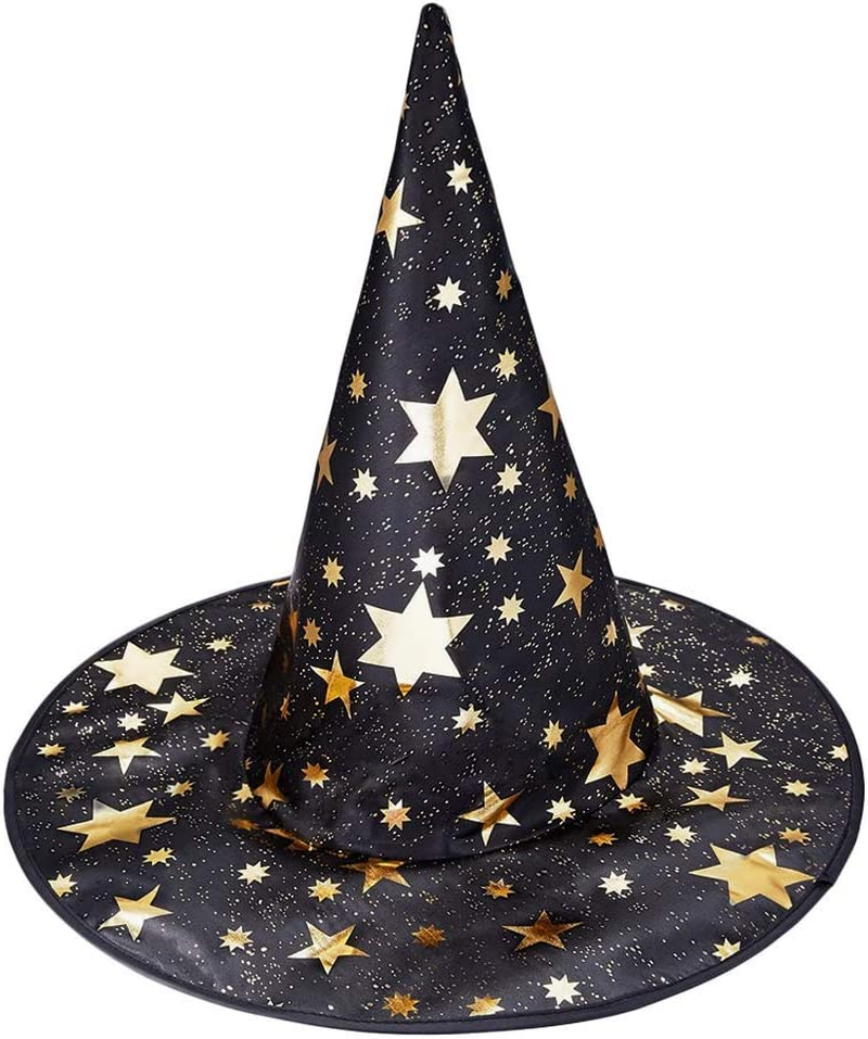 ZZX Wizard Cape Witch Cloak with Hat, Halloween Costume Props for Kids Cosplay Party (Black)