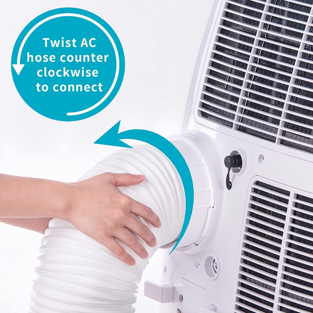 80" Length 5.9 Inch Diameter Portable Air Conditioner Hose, AC Exhaust Hose Anti-Clockwise Thread Air Conditioner Parts Compatible with Haier, Delonghi and More (Anti-Clockwise 5.9 Inch) image number 2