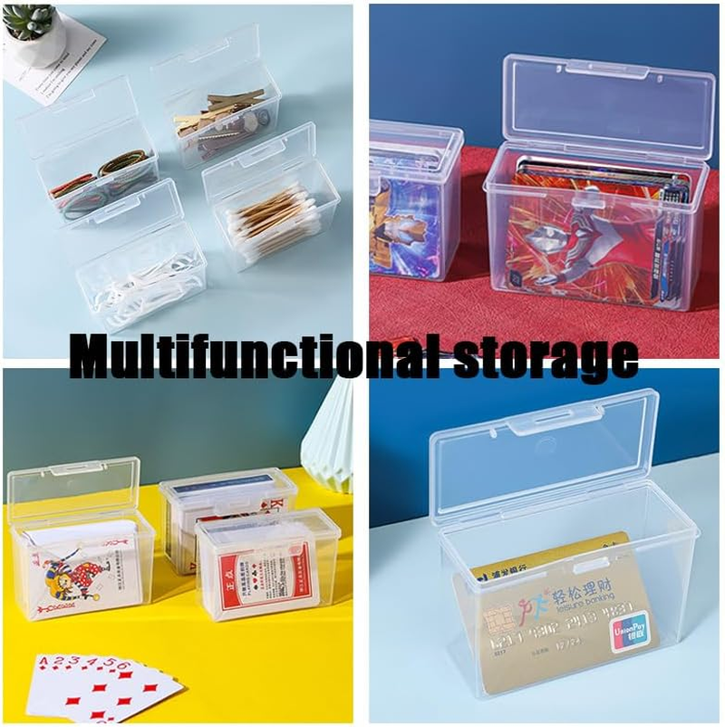 6Pcs Plastic Playing Card Case Holder,Blank Playing Card Case Clear Card Deck Box Snaps Closed,Empty Plastic Storage Box Card Holder Organizer for Bank Card, Business Card, Game Card image number 2