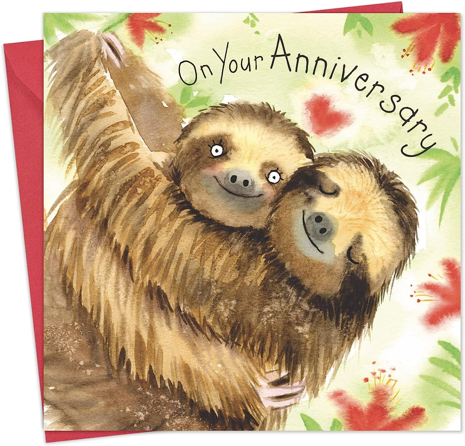 Twizler Happy Anniversary Card with Sloths - Anniversary Card for Her - Anniversary Card for Him - Anniversary Card for Couple - Anniversary Card Wife - Anniversary Card Husband image number 3