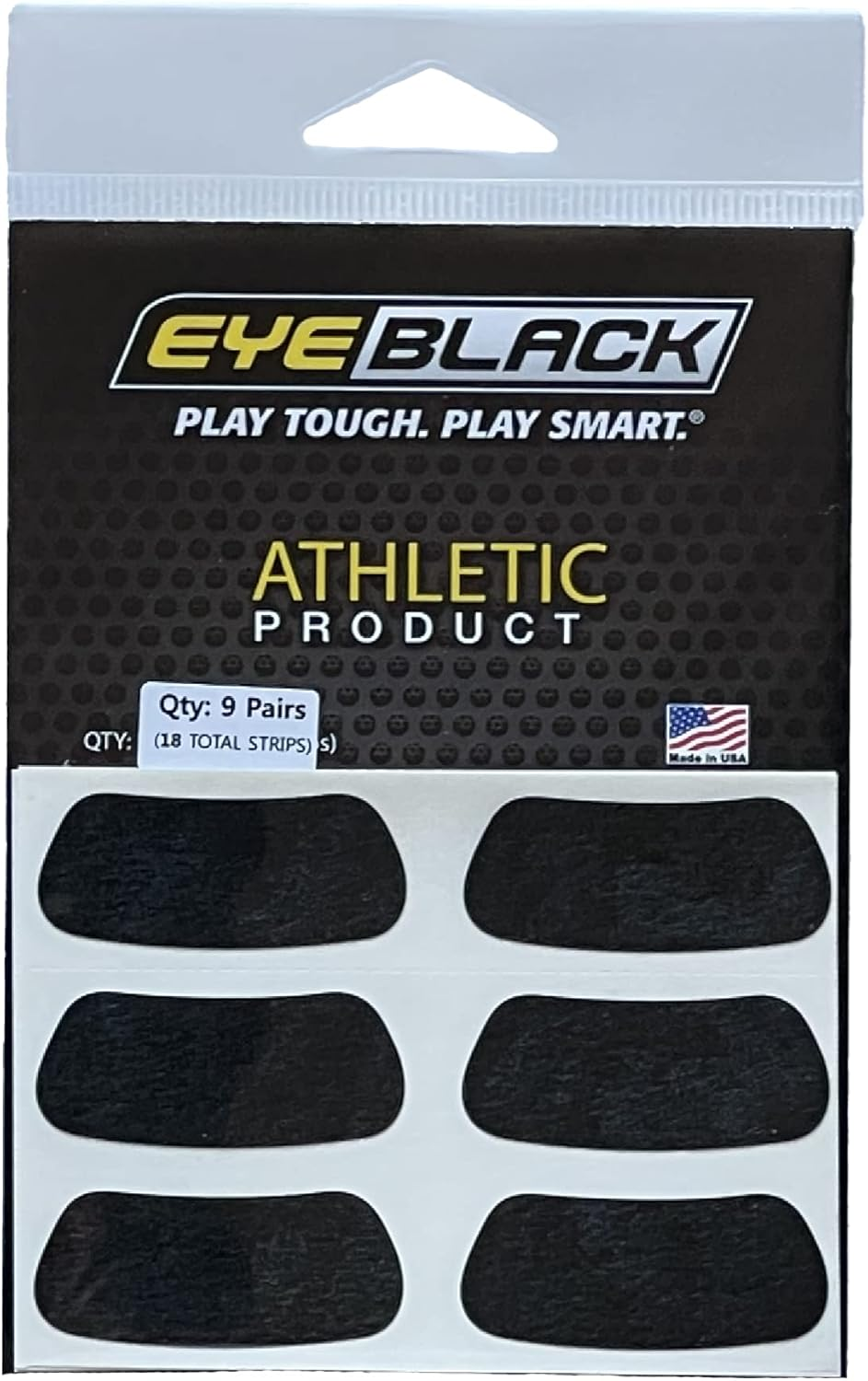 EYEBLACK Athletic Black Stickers, Anti-Glare, Breathable, Skin Safe, Sticks Well Eye Patch, Made in the USA