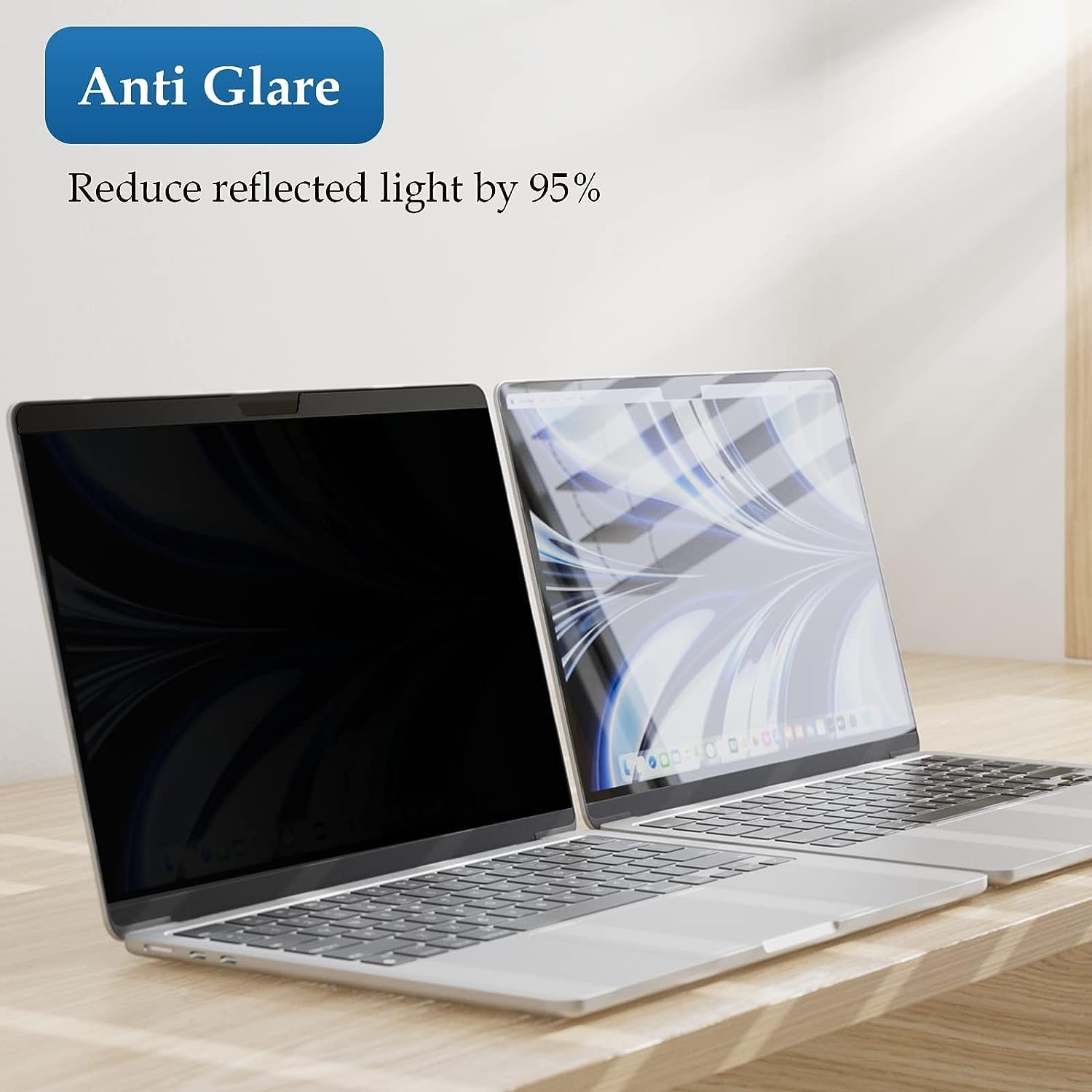 T Tersely Privacy Screen Protector for Macbook Air 13 Inch(2018-2020, M1)/ Macbook Pro 13 Inch(2016-2022, M1, M2), Magnetic Removable anti Glare Screen Protector with Camera Cover for Mac 13'' Laptop image number 3