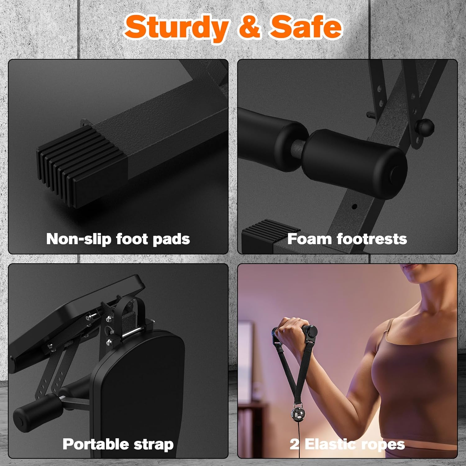 Advwin Adjustable Weight Bench, Foldable Workout Bench with 7 Backrest & 4 Seat & 3 Footrest Positions, 300KG Weight Capacity for Strength Training image number 1