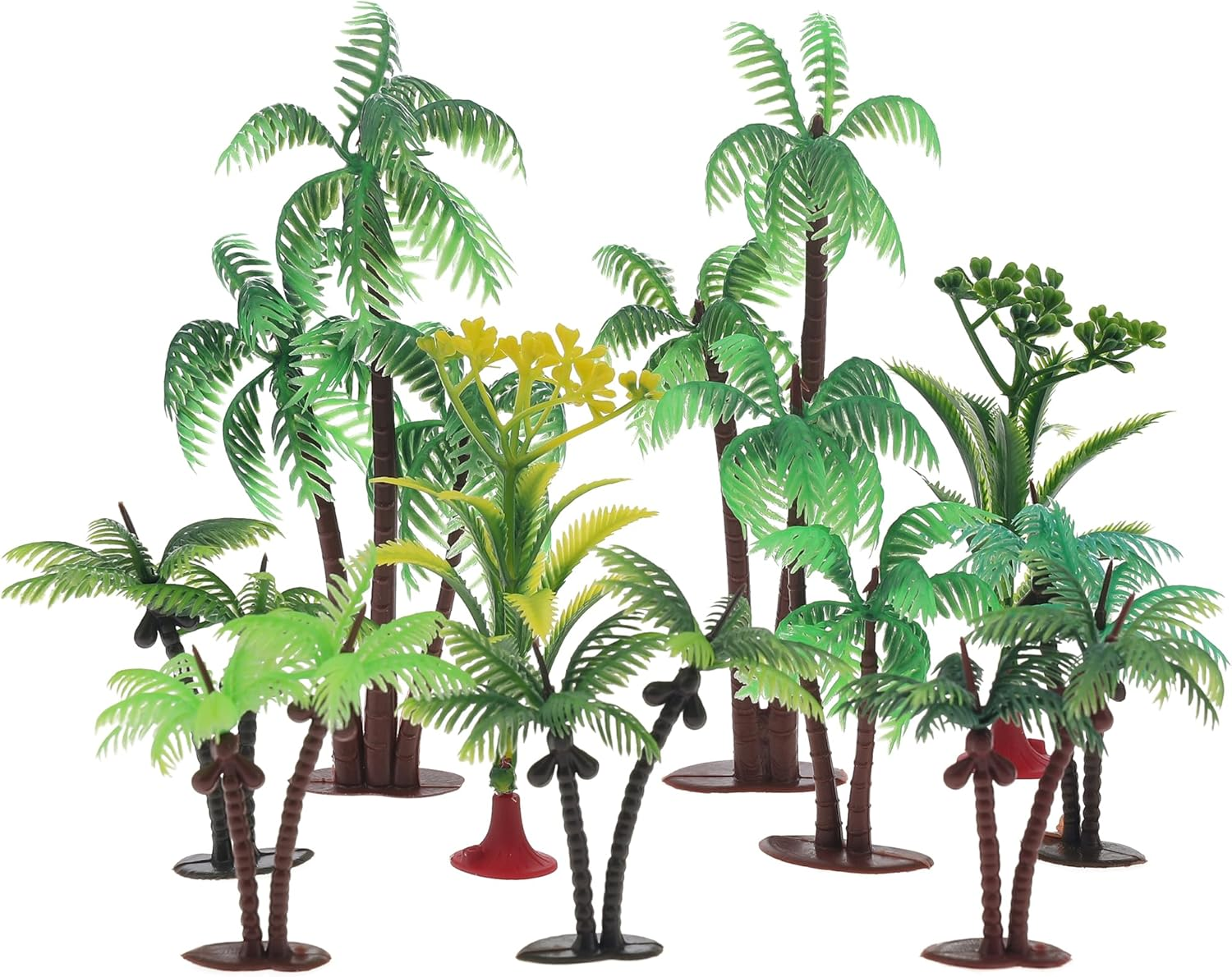 10Pcs Miniature Coconut Palm Tree Model Artificial Greenery Plant Decoration DIY Train Railway Building Diorama Sandbox Cake Topper Landscape
