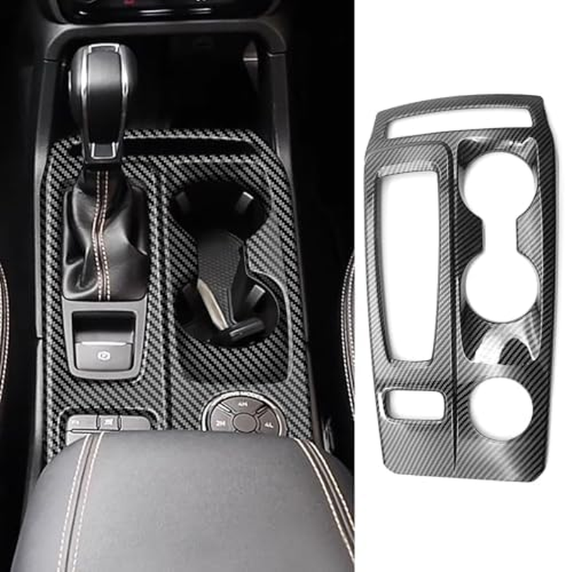 Center Console Gear Shift Panel Cover Trim, Interior Frame Molding Decoration Sticker Protective Cover Car Accessories Compatible with Ford Ranger 2022 2023 2024 Carbon Fiber ABS image number 3