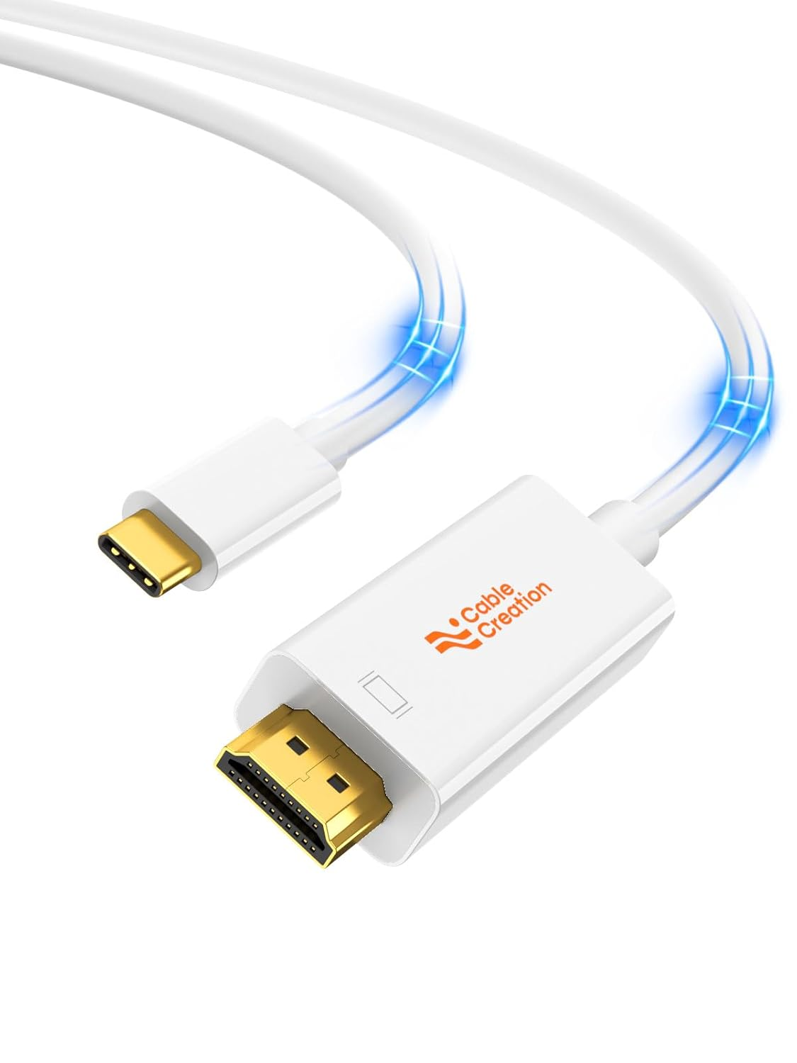 Cablecreation USB C to HDMI Cable 4K@60Hz for Home Office, Type C to HDMI, Thunderbolt 4/3 Compatible for Iphone 15/Pro/Plus/Max, Macbook Pro/Air, Ipad Pro, Galaxy S23/ S22, Surface Book, 10FT White