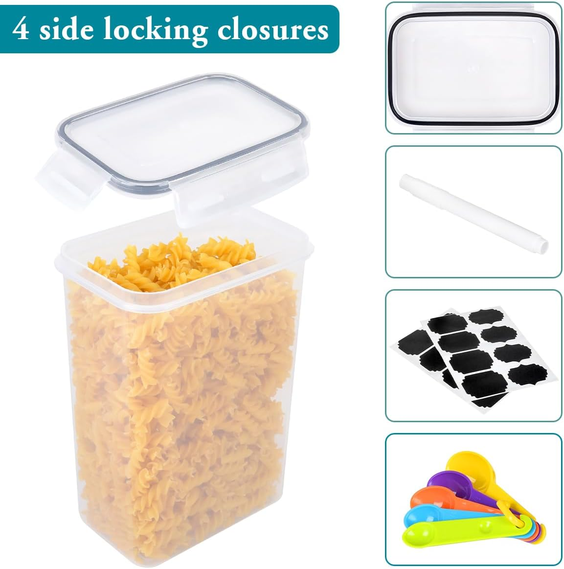 42Pack Airtight Food Storage Container Set with Lids - Kitchen Pantry Organization and Storage with Labels & Marker, Bpa-Free Plastic Leak-Proof Canisters for Dry Food, Flour and Sugar image number 4