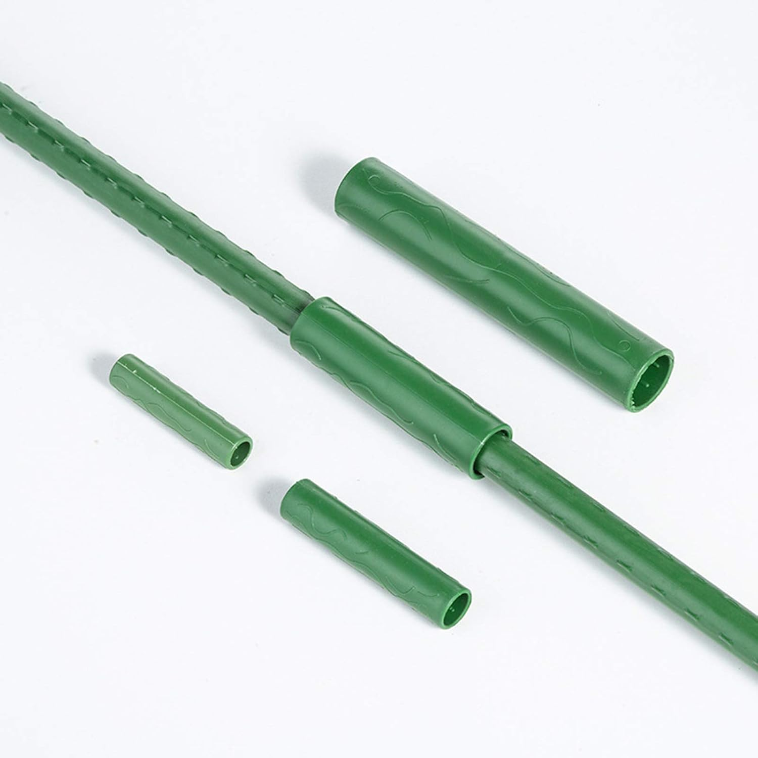 24PCS 11Mm Garden Stake Straight Connectors, Plastic Garden Stake Connecting Pipe, Green Plant Support Stake Connectors for Plant Stakes image number 2