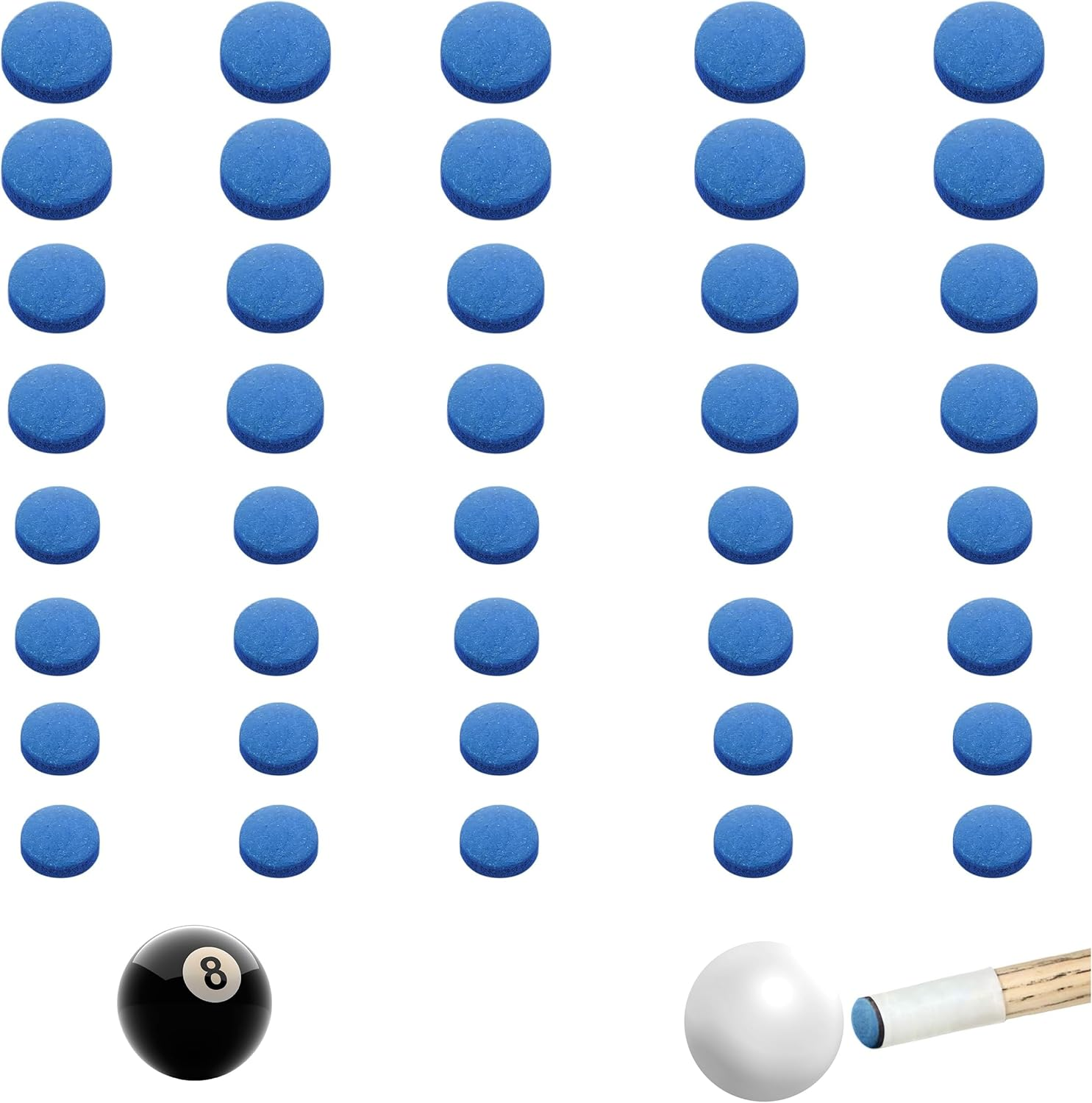 40Pcs Billiard Cue Tips, 9/10/12/13 Mm Pool Cue Tips Replacement Kit, Leather Pool Stick Tips Billiard Cue Head Billiard Cue Stick Snooker Billiard Accessories for Pool Cues image number 1