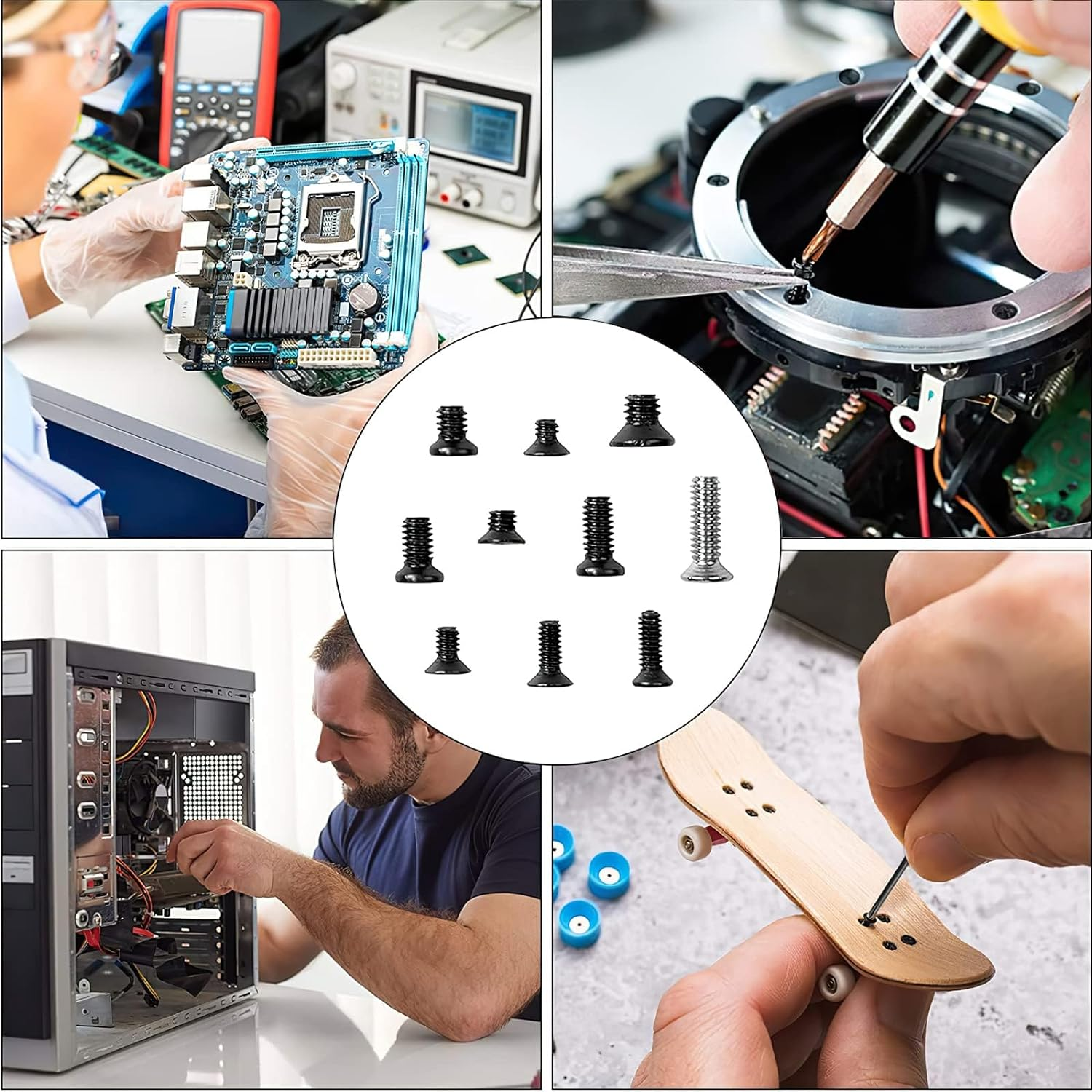 Laptop Computer Screws Kit, 500Pcs Micro Screws M2.5 M3 Flat Head Universal Computer Screws, Computer Screws Standoffs Kit Screw for Laptop Screw Replacement image number 2