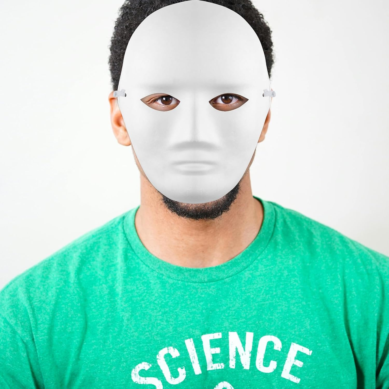 30 Pack White Paper Masks, Women Men Pulp Blank Face Masks with Adjustable Elastic Band, Pure White Paintable Face Masks for Carnival, Halloween, Party Decorations image number 4