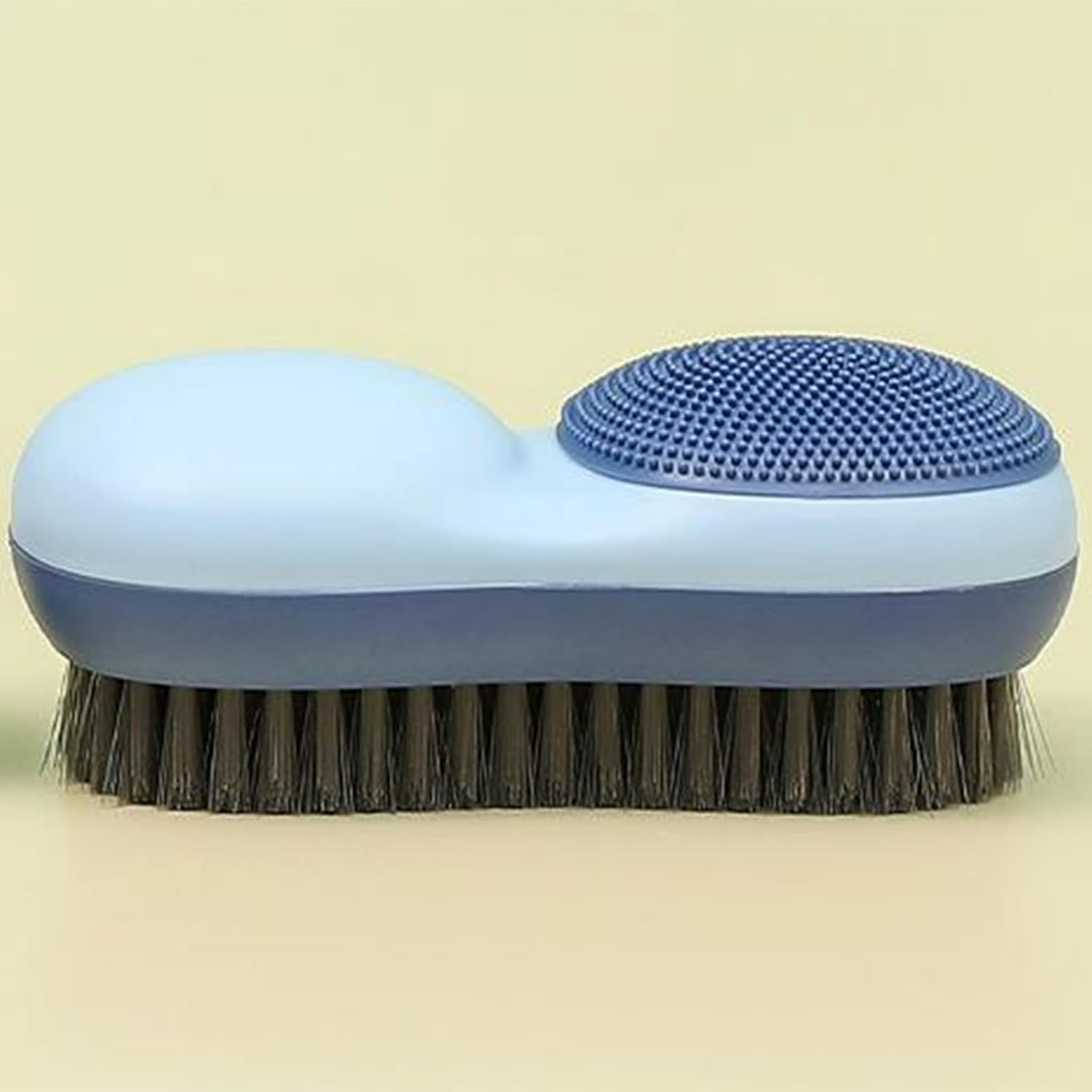 Two-Sided Laundry Stain Remover Brush, Soft Bristle for Scrubbing Out Tough Stains on Wool Cashmere Delicate Fabrics Knits Cotton Leather, Easy to Grip Hand Washing Clothes Brushes (Blue)