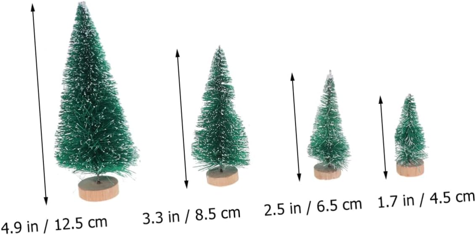 34Pcs Mini Christmas Tree Ornament Pack Creative Xmas Decorative Model Wooden Stand for Living Bedroom and Office Desktop Display image number 2