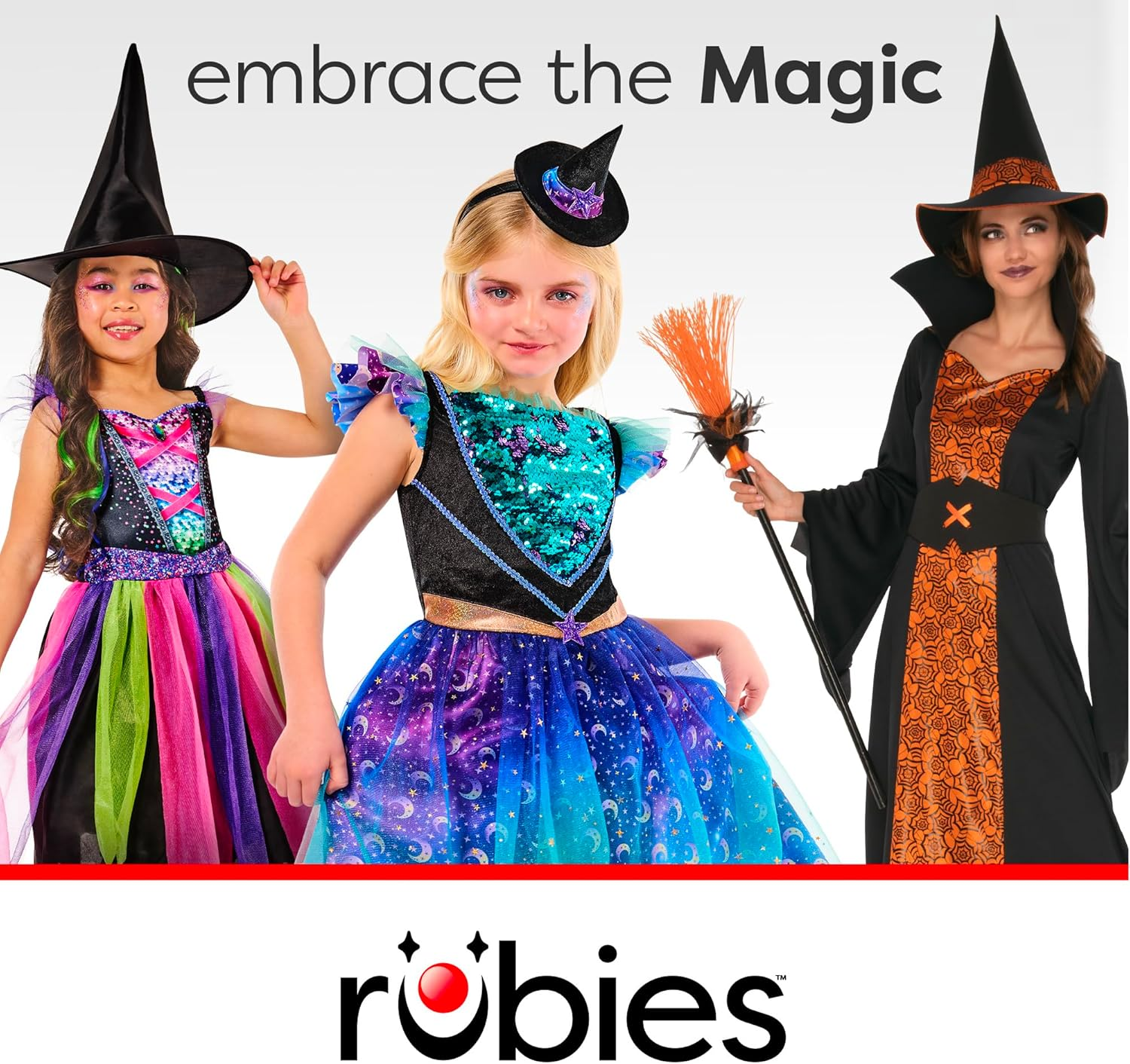 Rubies 1001676XXS000 Bright-Night Witch Kids Fancy Dress, Girls, Multicoloured, 3-4 Years image number 4