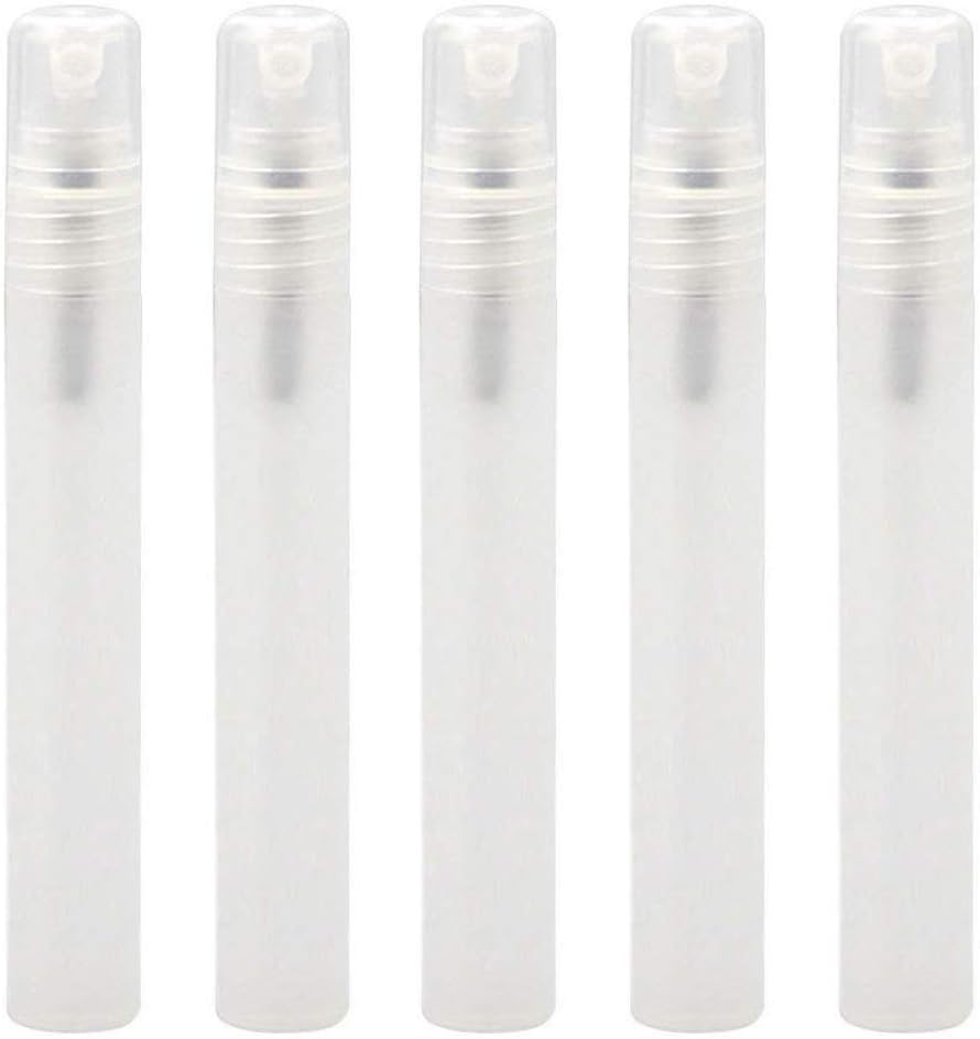 [10Pcs/Pack]Frosted Plastic Tube Empty Refillable Perfume Bottles Spray for Travel and Gift,Mini Portable Pen 10Ml X 6Pcs & 5Ml X 4Pcs (10Pcs/Pack,10Ml X 10Pcs)