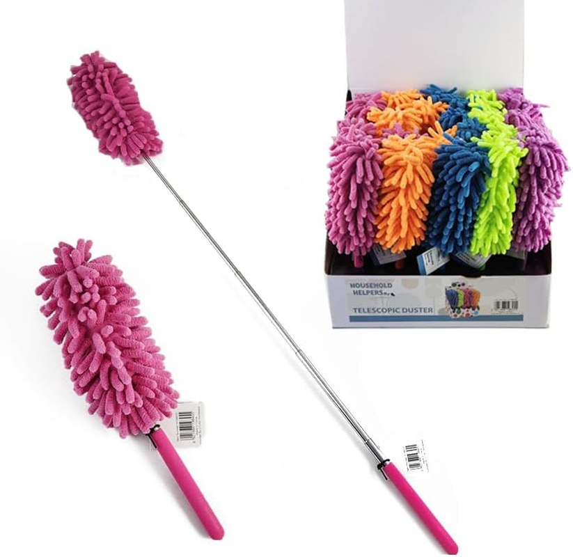 LYLAC Microfibre Telescopic Duster, Extendable 28-75.5 Cm, Assorted Colours