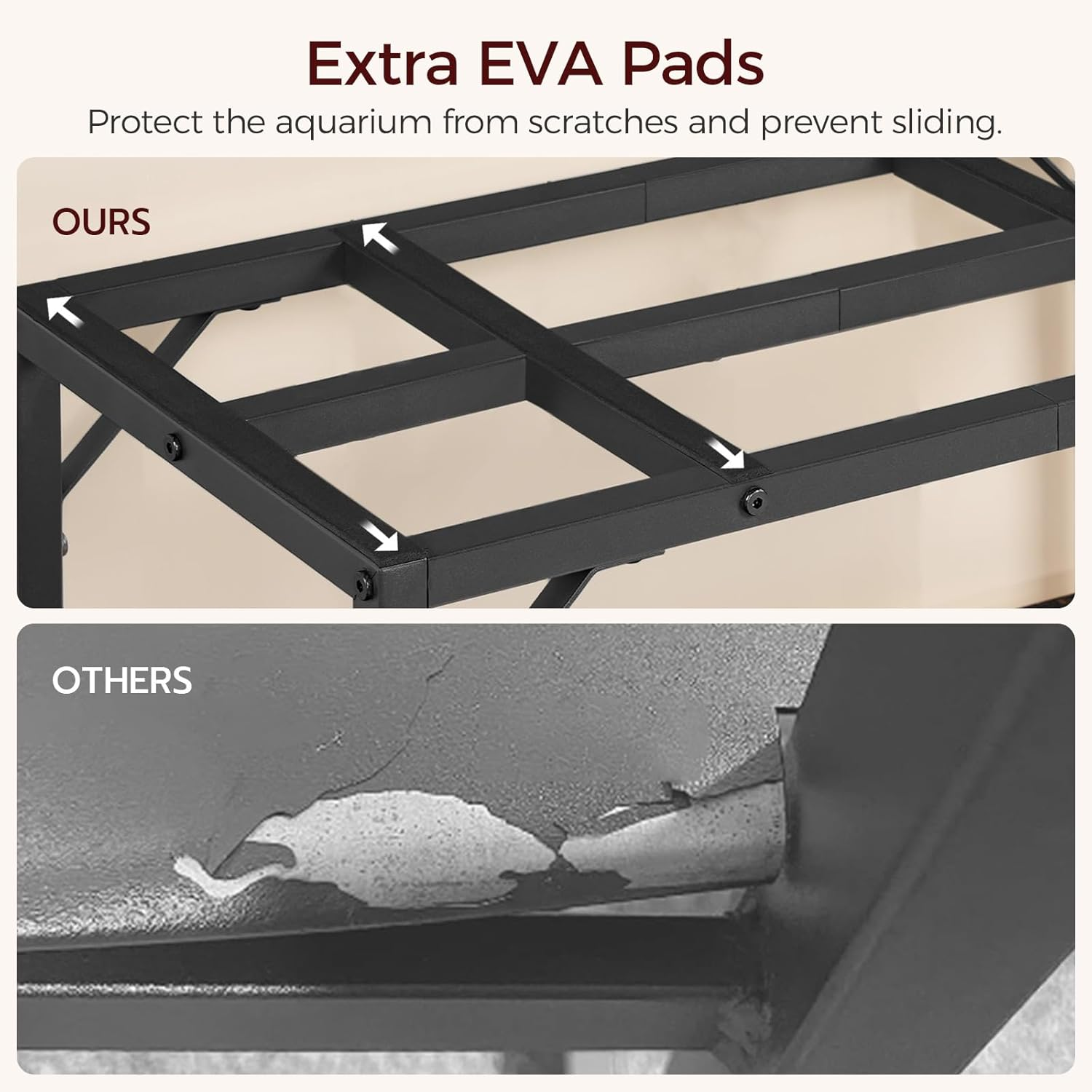 30 Gallon Fish Tank Stand, Aquarium Stand with 2-Tier Storage Shelves, Heavy Duty Breeder Turtle Terrarium Stand Rack for Home Office, 30.0" L X 11.8" W X 24.4" H, Rustic Brown FTHR3001 image number 2