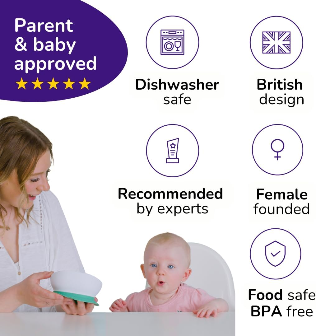 Doddl Baby Spoon and Fork, Cutlery Set for Babies 6+ Months, Learn to Self-Feed. Helps Weaning (Aqua), 3 Count (Pack of 1) image number 1