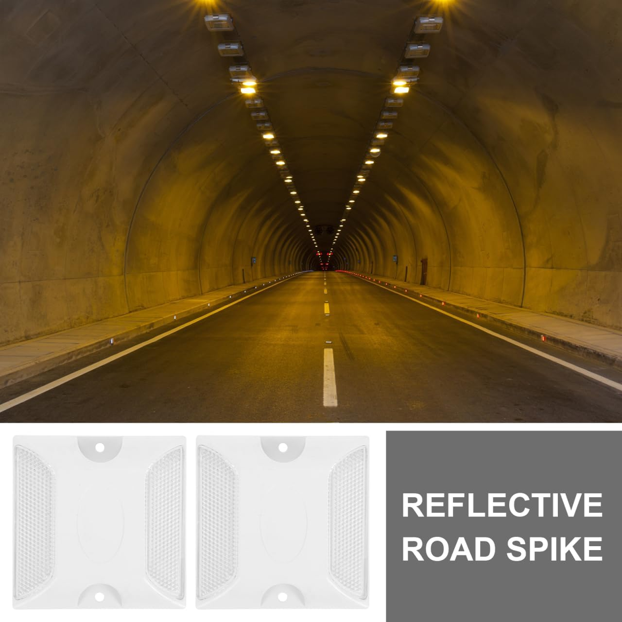 Reflective Road Studs Pavement Markers 4Pcs ABS Raised Plastic Highway Accessories High Visibility Reflectors for Driveway Entrance Night Safety image number 1