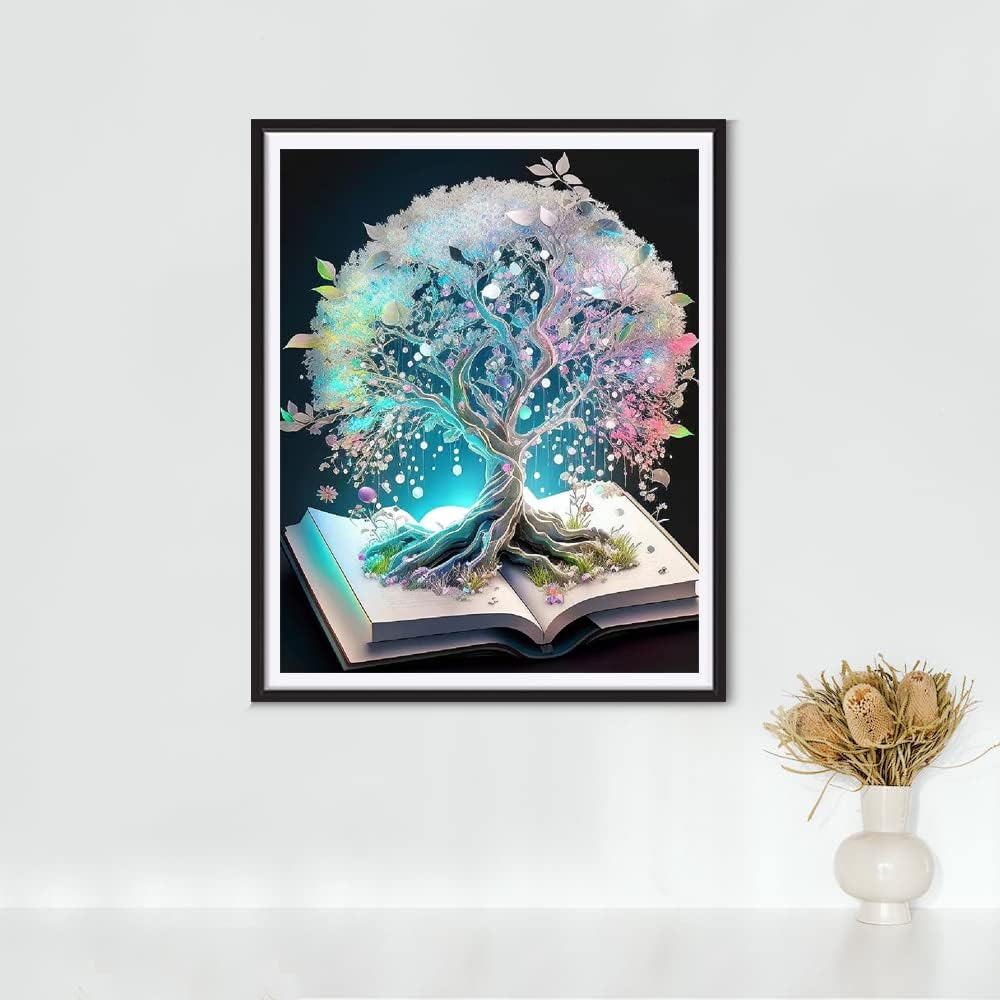 Rousp DIY 5D Diamond Painting Kits for Adults Diamond Art Tree of Life Diamond Painting Full Drill Crystal Craft Kits for Home Wall Decor Gifts, 15.7X19.7Inch image number 5