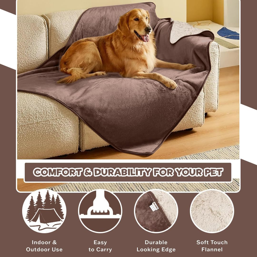 Anti-Anxiety Waterproof Pet Throw Blanket - Water Resistant, Splash-Proof Dog Blanket, Cozy Cat Blanket, Ideal Blanket for Small Dogs, Soft, Durable, Modern Style for Pets Cream, 76Cmx102Cm image number 6