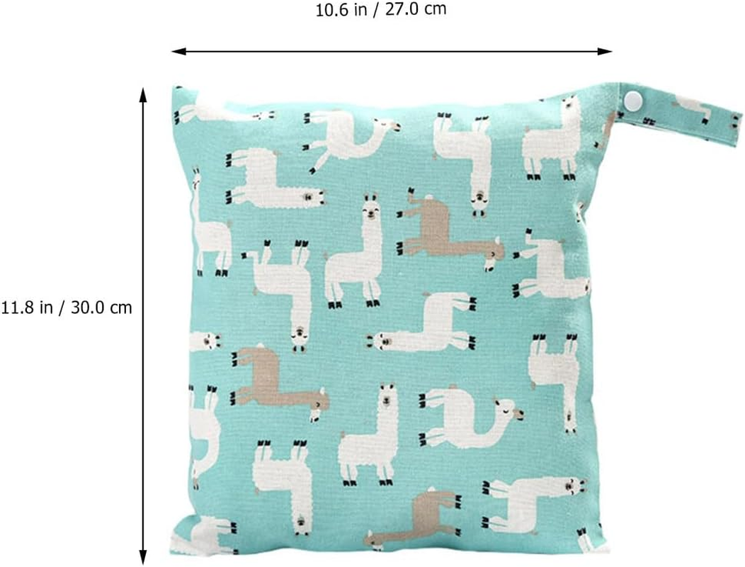 Totority Reusable Wet Dry Diaper Storage Bags 2Pcs Waterproof Linen Hanging Organizer for Baby Nursery, Travel, Clothes, and Diapers image number 1