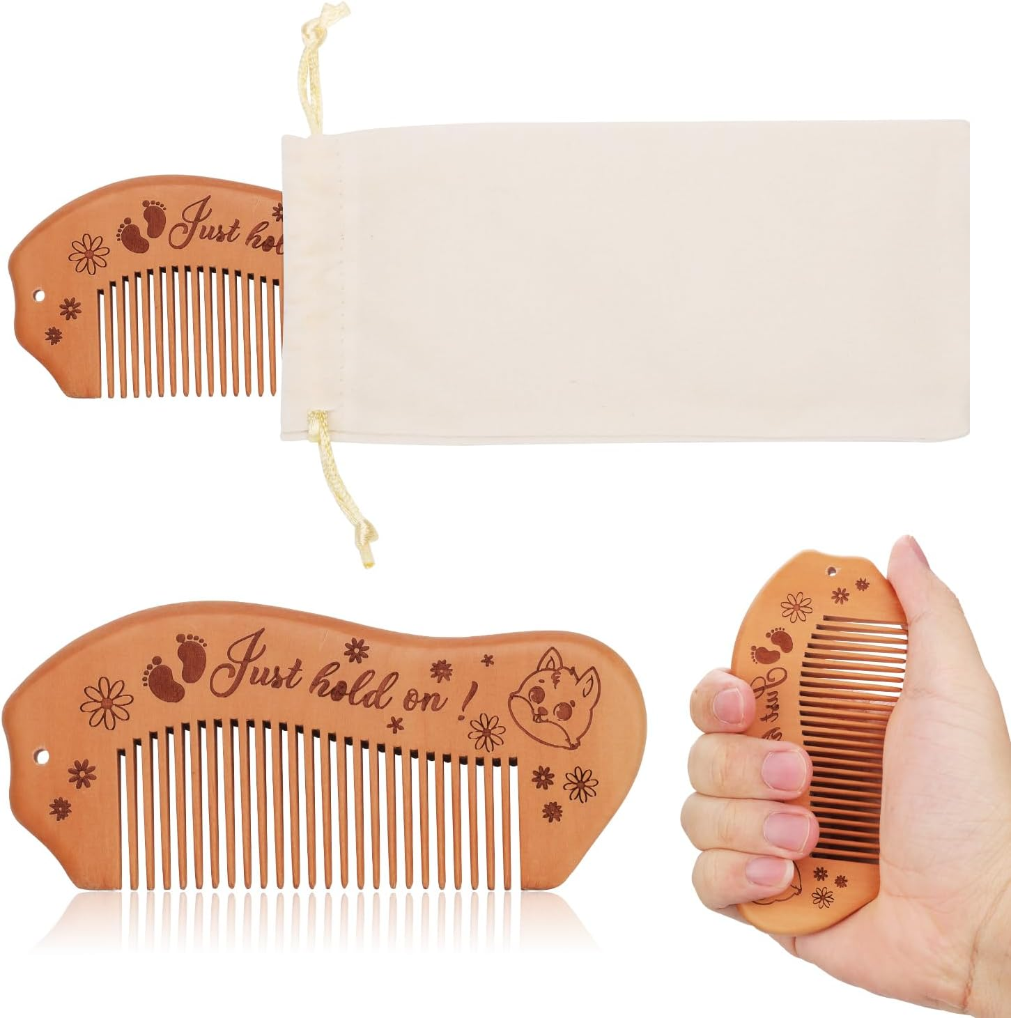 Wooden Labor Comb, Birthing Comb for Labor Pain Birth Comb with Affirmation Labor and Delivery Essentials Labour Gifts for Expectant Mothers Pregnant Women image number 6