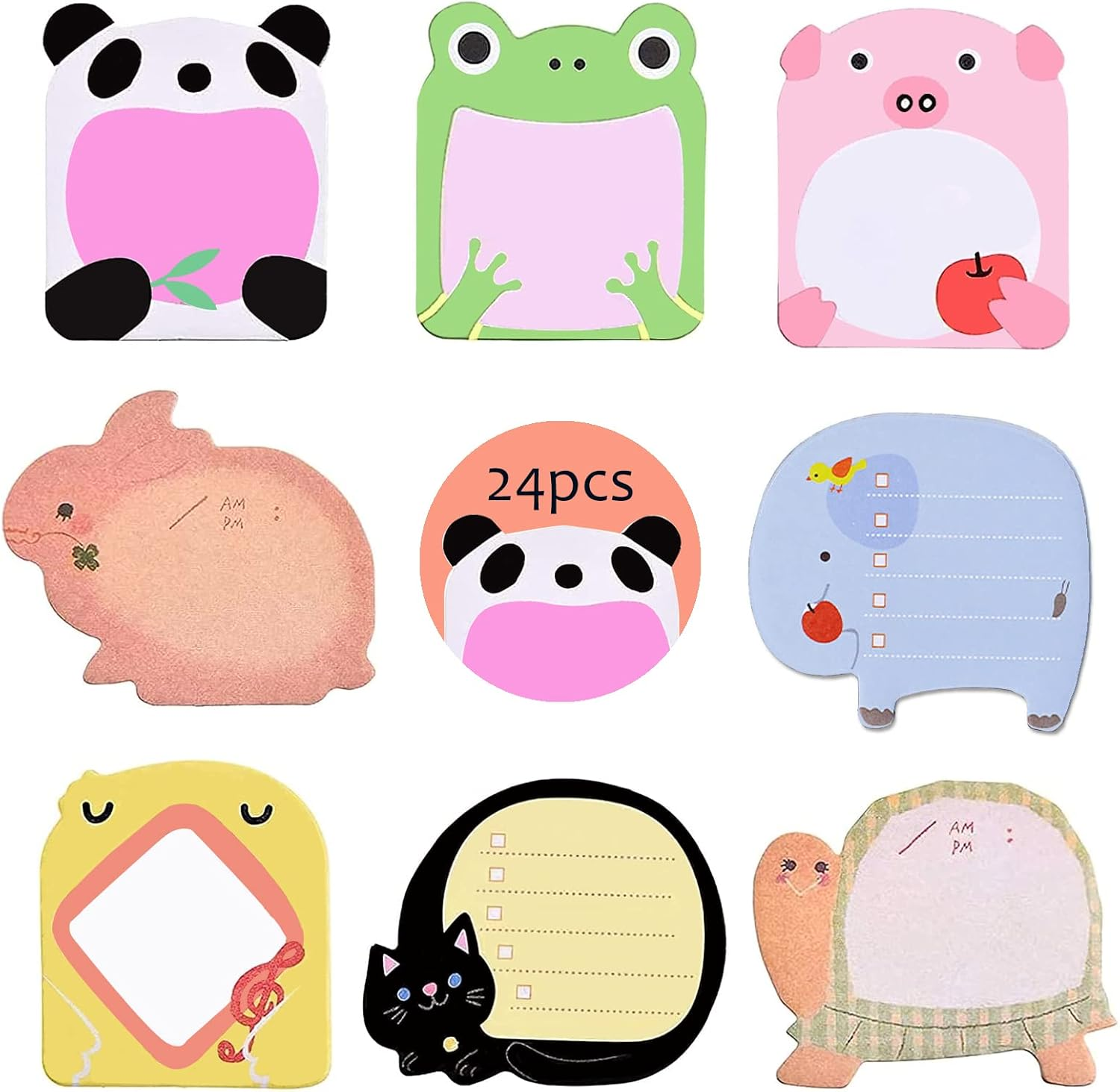 Jatidne 24 Pack Sticky Notes for Party Bags Animal Designs Party Bag Fillers for Kids image number 3