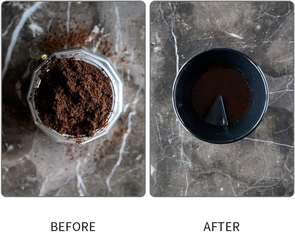 Watchget Moka Pot Dosing Funnel - 54Mm Espresso Coffee Dosing Ring, Plastic Powder Receiver and Distribution Tool for 3-Cup Moka Express Pot, Black image number 5
