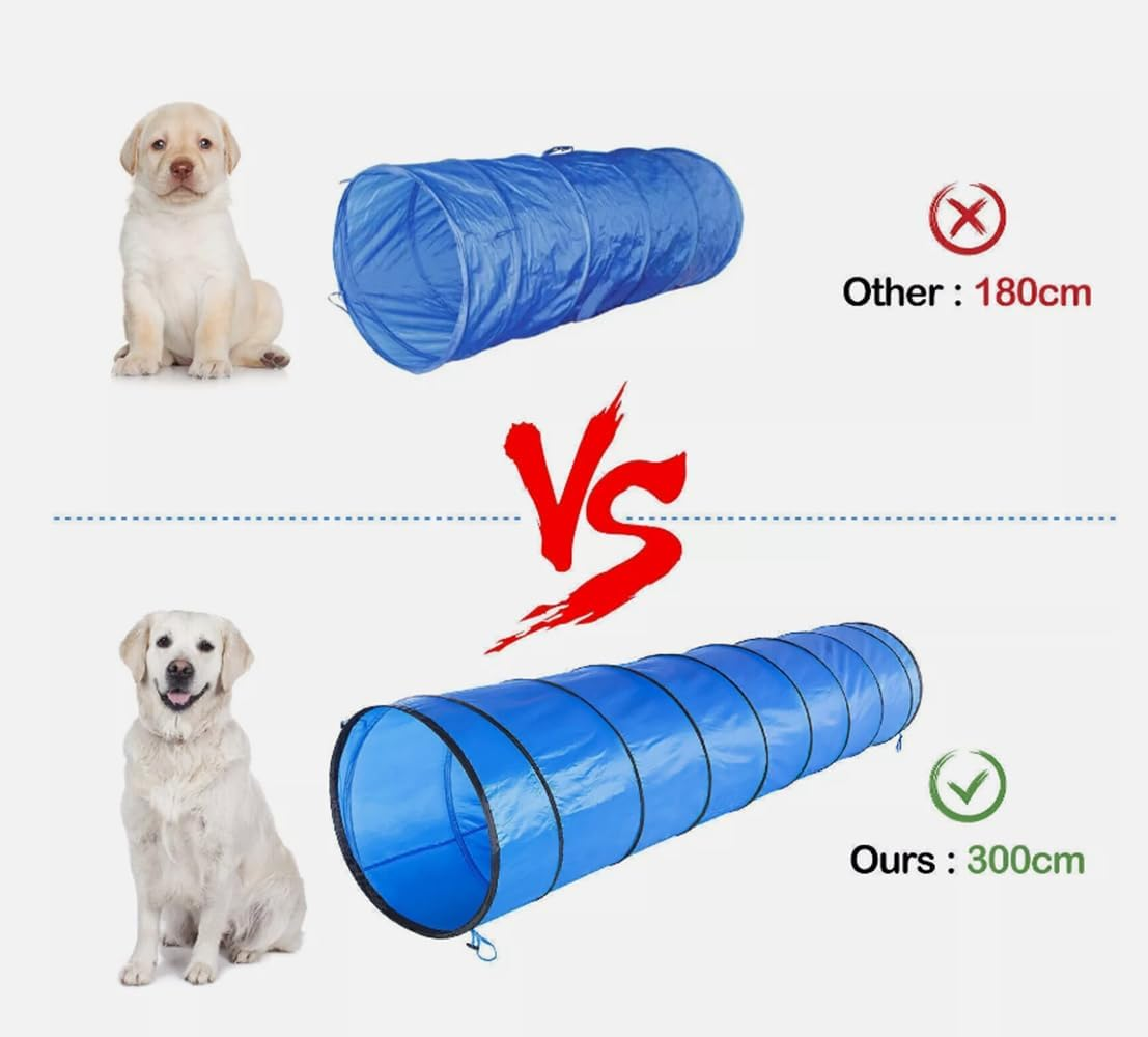 Dog Agility Training Equipment, Dog Obstacle Course Training Starter Kit Includes Tunnel, Weave Poles, Adjustable Hurdle, Jump Ring, Pause Box, Toys and Carrying Bag, Pet Outdoor Games image number 2