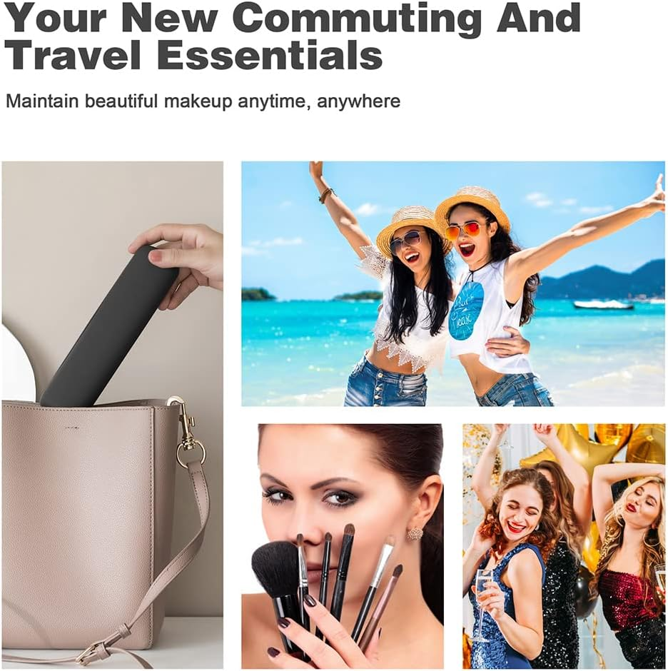 BEZOX Trendy Makeup Brush Holder - Silicon Makeup Brush Case, Sleek Make up Brush Holder, Waterproof Makeup Brush Holder for All Your Brushes (Black) image number 2