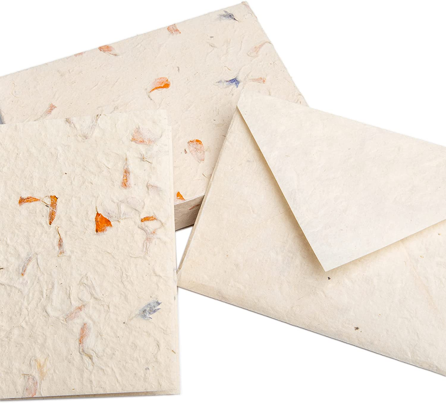 HIMALAYAN BAZAAR Lokta Paper Greeting Cards and Envelope Set - Ecofriendly Stationary Blank Note Cards | All Occasion Greeting Cards | Handmade in Nepal image number 3